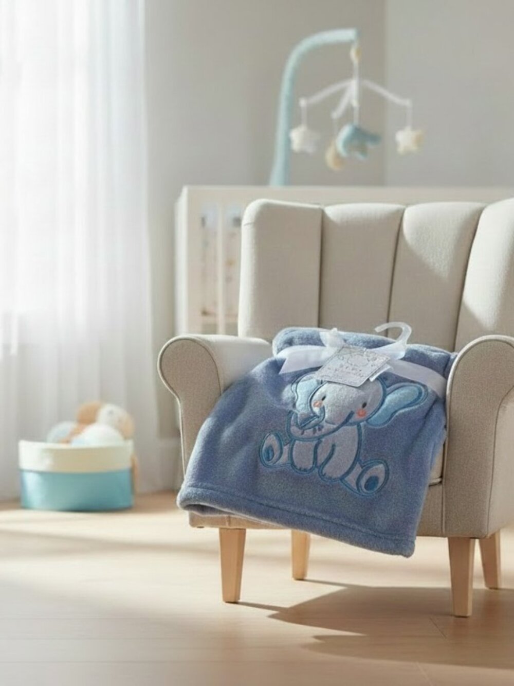 Baby Elements Plush Elephant Blanket 30x40 NWT Blue Baby - Picture 3 of 3